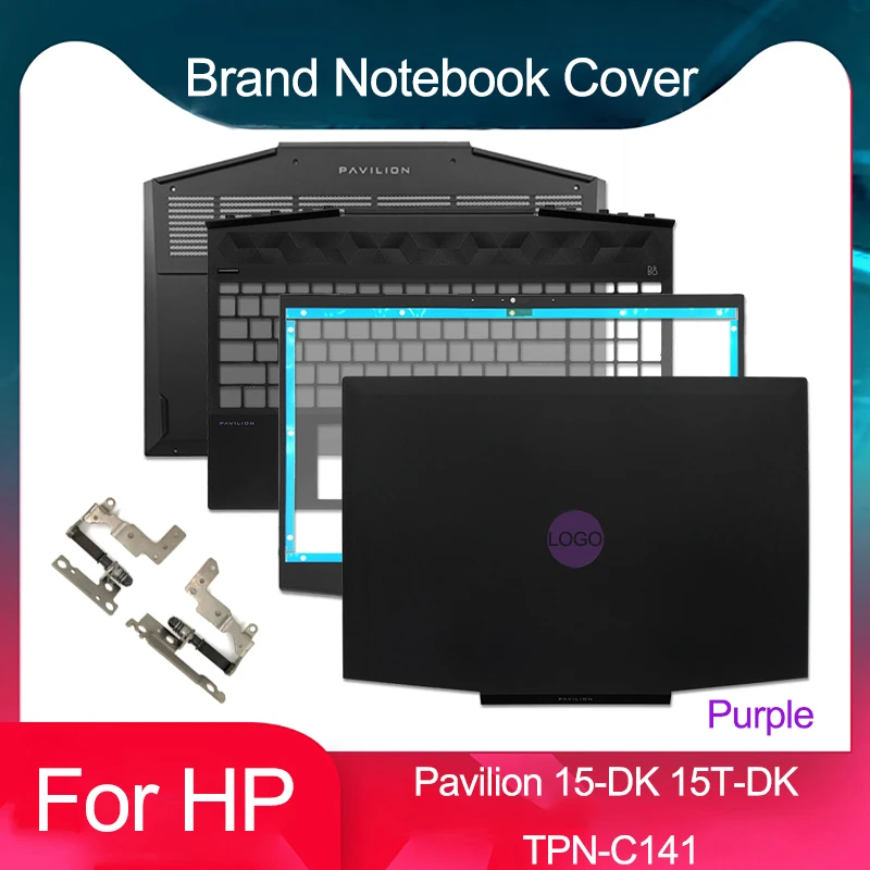 New For HP Pavilion 15-DK 15T-DK TPN-C141 Series LCD Back Cover/Front Bezel/Hinges/Palmrest Upper Case/Bottom Case Purple