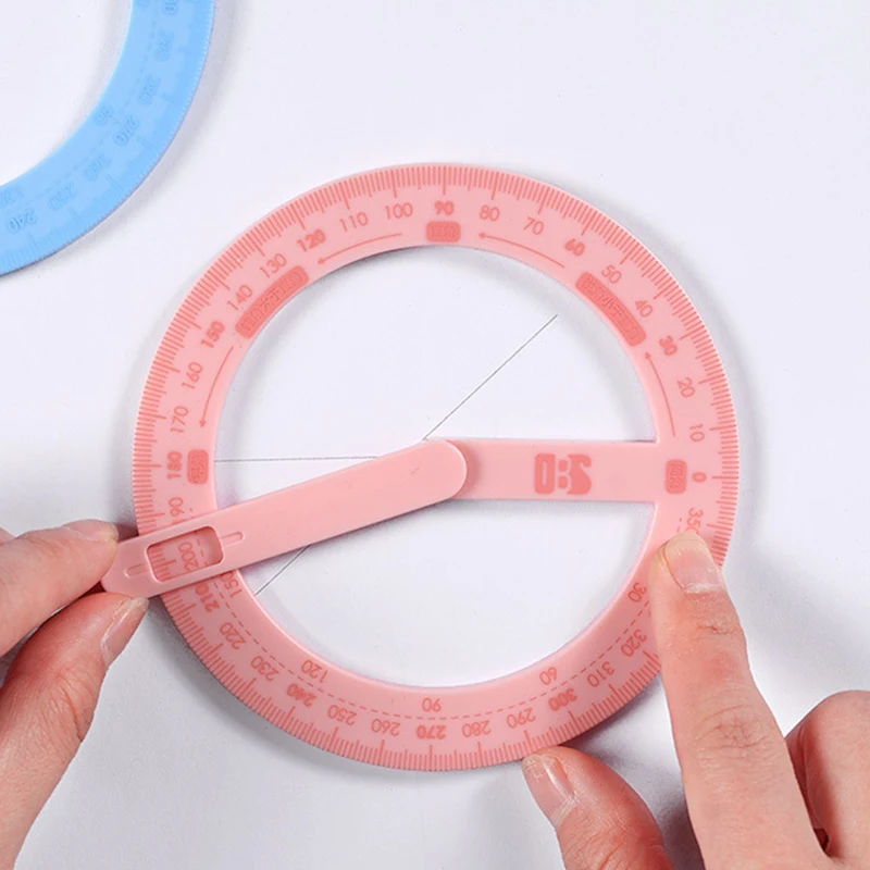 1PC 360 Degree Activity Protractor Student Angle Reader Teaching Aids Right Angle And Acute Drawing Stationery