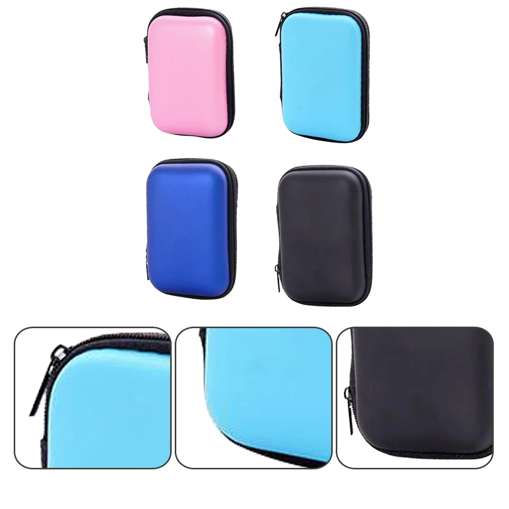 4 Pcs Headphone Bag Small Coin Purses Pouches Drawstring Wire Holders for Cords Wallet Portable Change Wear-resistant Cable