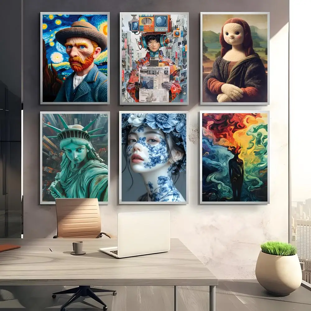 Futuristic AI Generated Arts Poster High-definition poster stickers ideal gifts for bedrooms living rooms