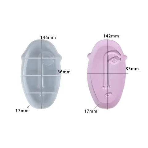 DIY epoxy resin mold abstract face tray silicone mold plaster storage dish