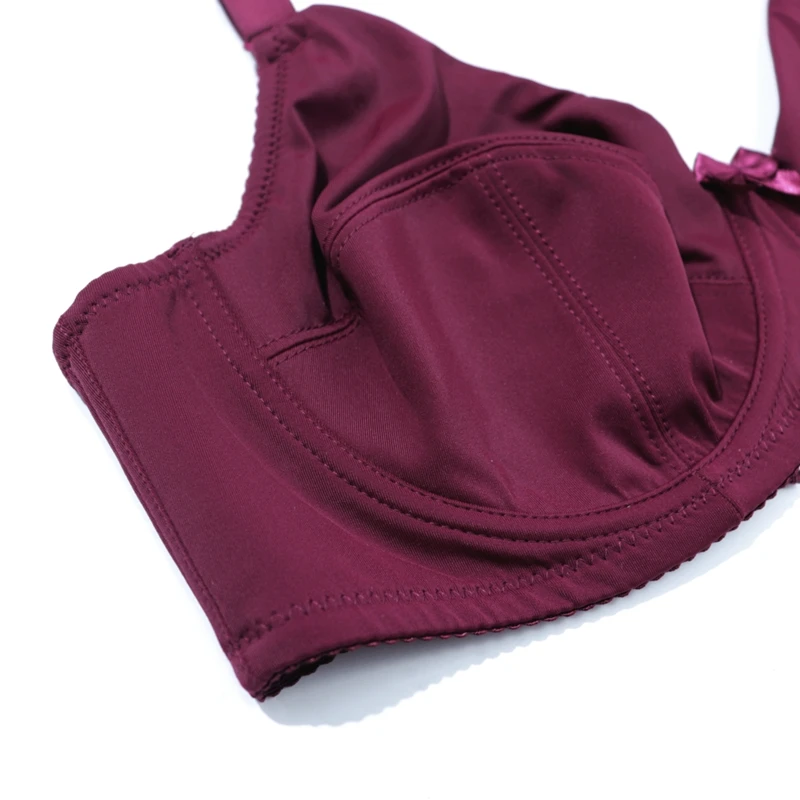 BEAUWEAR Plus Size Bras for Women Big Size Underwire Bra Unlined Thin Comfort Lingerie Solid Color Simple Underwear