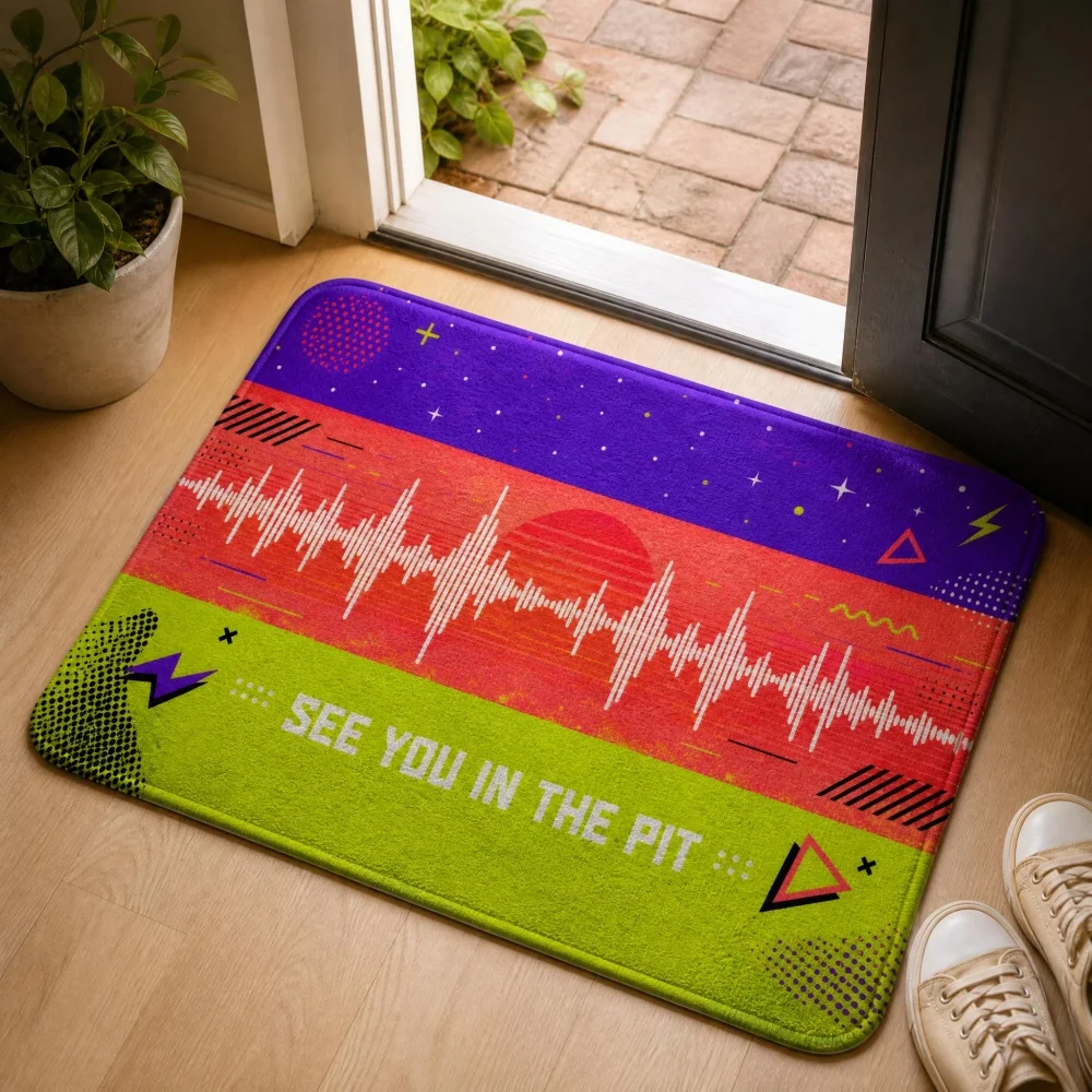 Crystal Velvet Non Slip Entry Doormat Sunset Print Rectangular Front Door Indoor Floor Rug Racing Home Decor