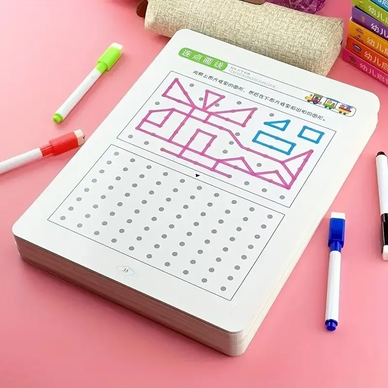 Reusable Children Montessori Magic Practice Copybook Magical Tracing Workbook Control Training Book Drawing Education Books