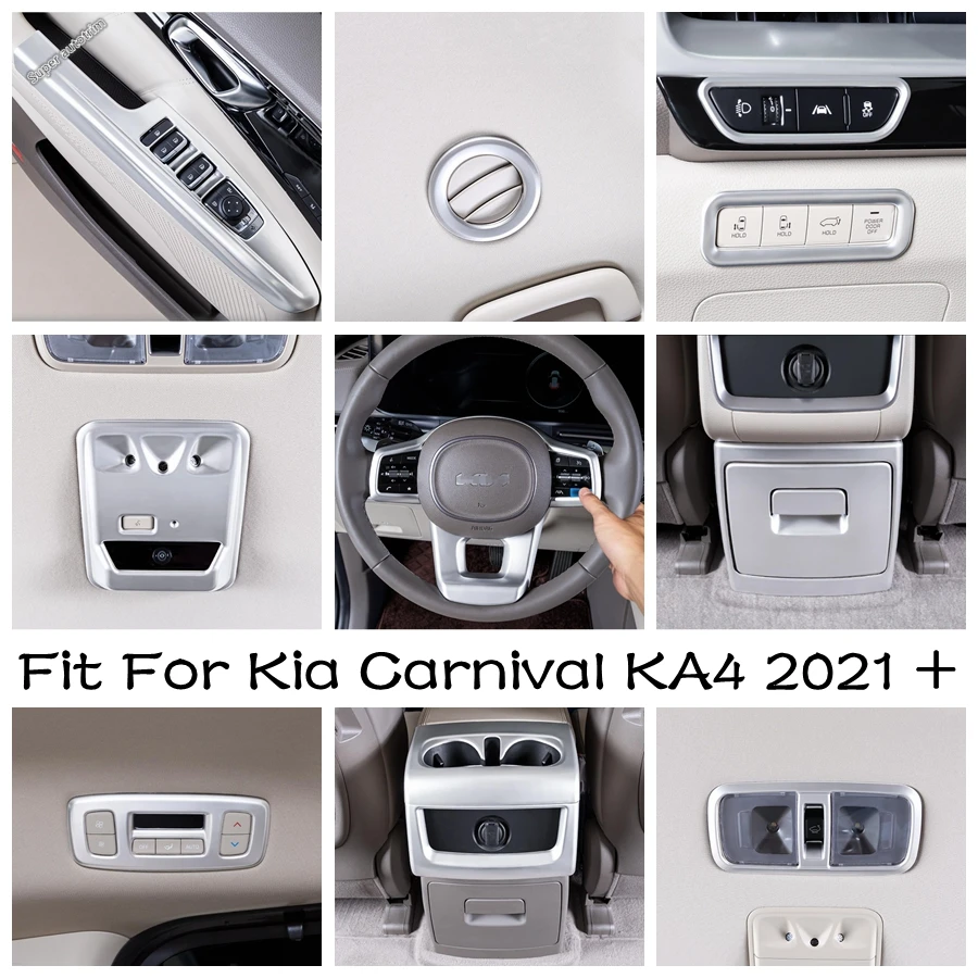 

Seat Adjust Button / Steering Wheel / Door Handle Panel / Air AC Vents Cover Trim For Kia Carnival KA4 2021 - 2024 Accessories