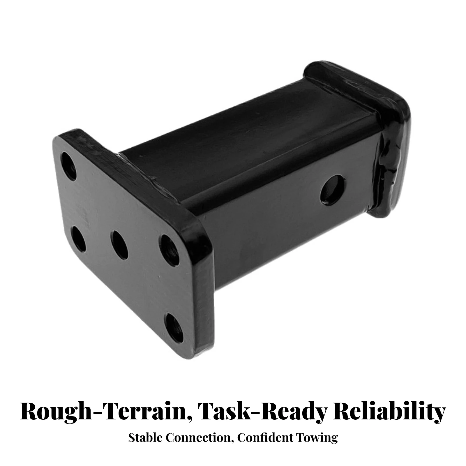 Trailer Hitch Adapter with Mounting Plate Powder-Coated Square Tube Receiver with Bolt Holes Hardware Heavy-Duty for RV Owners