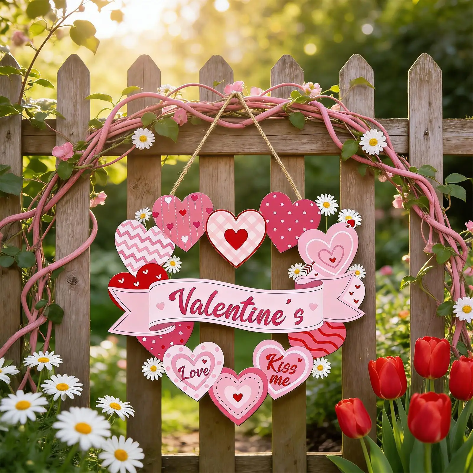 

Декор для двери ко Дню святого Валентина: табличка в форме сердца, украшение для крыльца, подвеска на входную дверь для улицы и дома, для гостиной, магазина, кафе