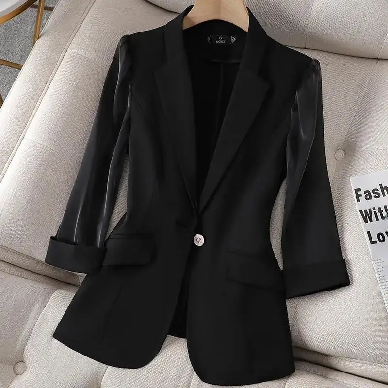 Women\'s Blazer Coat 2024 Spring Autumn Korean Version Leisure Ladies Suit Jacket Design Sense Korean Version Female Suit Top