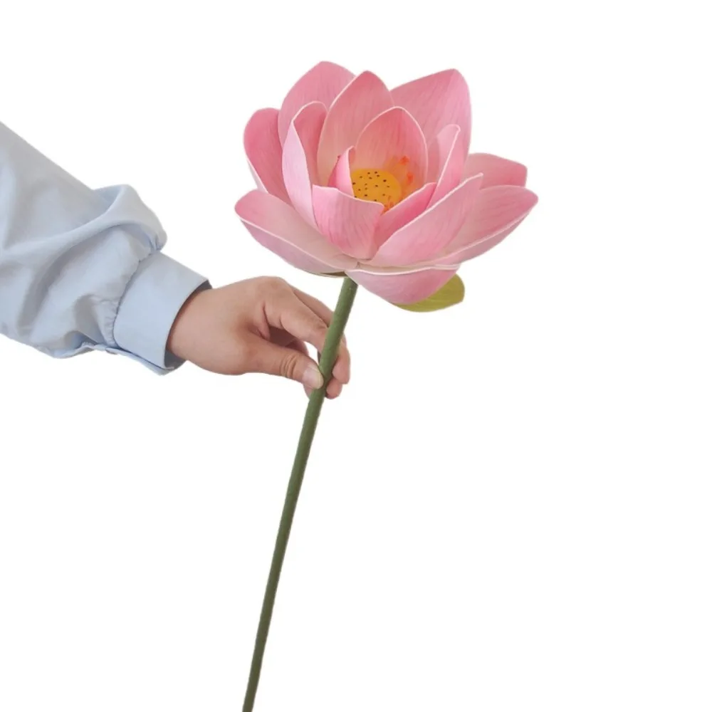 

Floral Decor EVA Simulated Lotus Lifelike Long Stem Fake Lotus Seedpod Romantic Artistic Decorative Fake Flower Garden Supplies