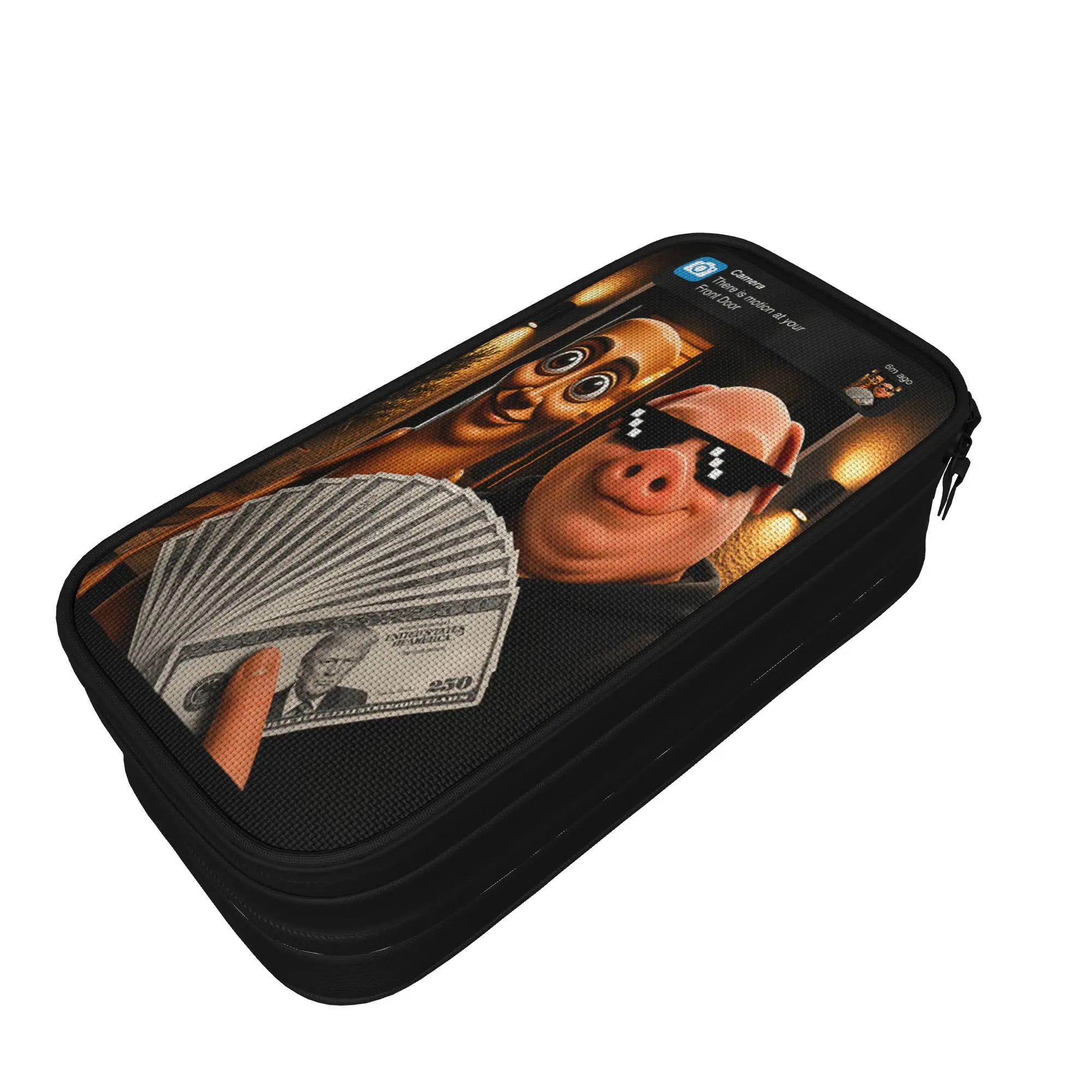 Unexpected Front Door Visitor John Pork Tung Sahur AI Meme Pencil Case Girls Boys Cute Pencil Pouch Custom School Pencil Cases