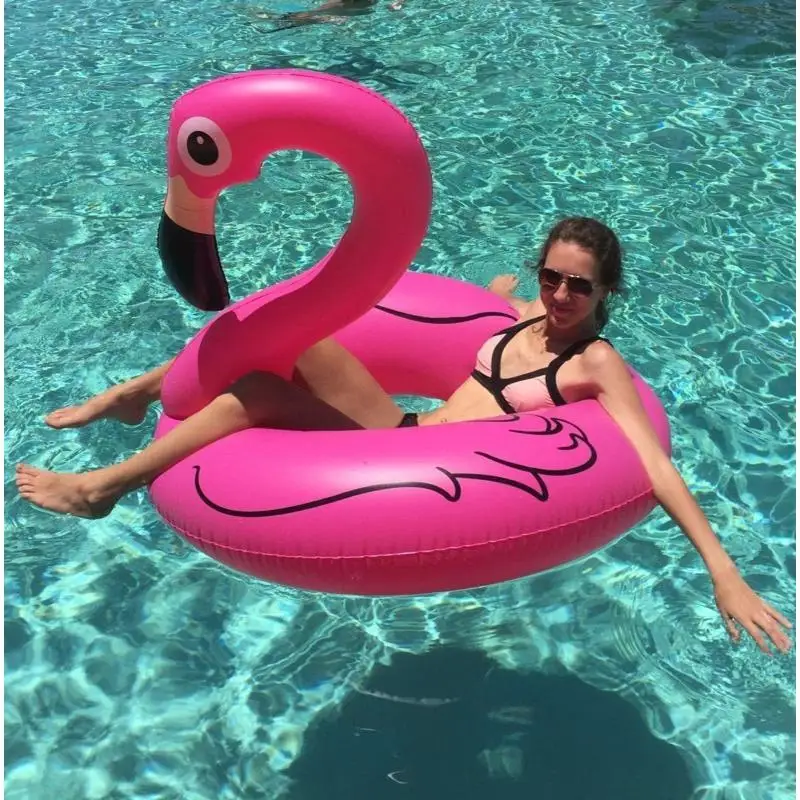 Big Size Inflatable Flamingo Swimming Ring for Adult Teens Swimming Circle Floating Ring Inflatable Pool Floats Toys Beach Party