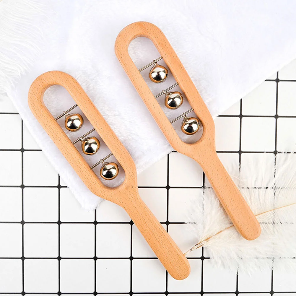 Handheld houten rammelaarbel voor baby's Helder geluid Schudden Spelen Vroeg leren Muziekinstrument Oefening Handoogcoördinatie