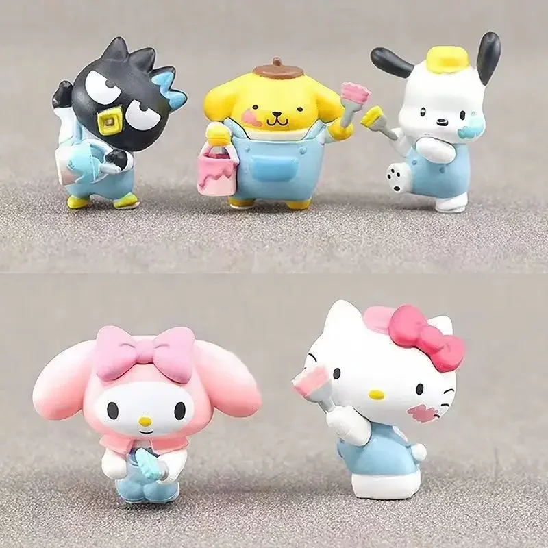 Sanrio Action Figure hello Kitty plush room decor Kuromi figurine Cinnamoroll Figures My Melody Desktop Decoration for gifts