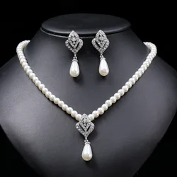 Pearl Necklace Set Women's Wedding Necklace Set Alloy