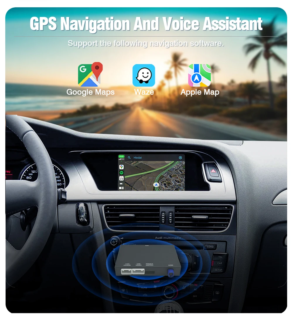 AUTOTOP Wireless DAB+ CarPlay Android Auto für Audi A4 B8 A5 S4 S5 Q5 MMI 3G mmi 3g AirPlay Mirror Link Unterstützte Kamera GPS BT – Detail 8