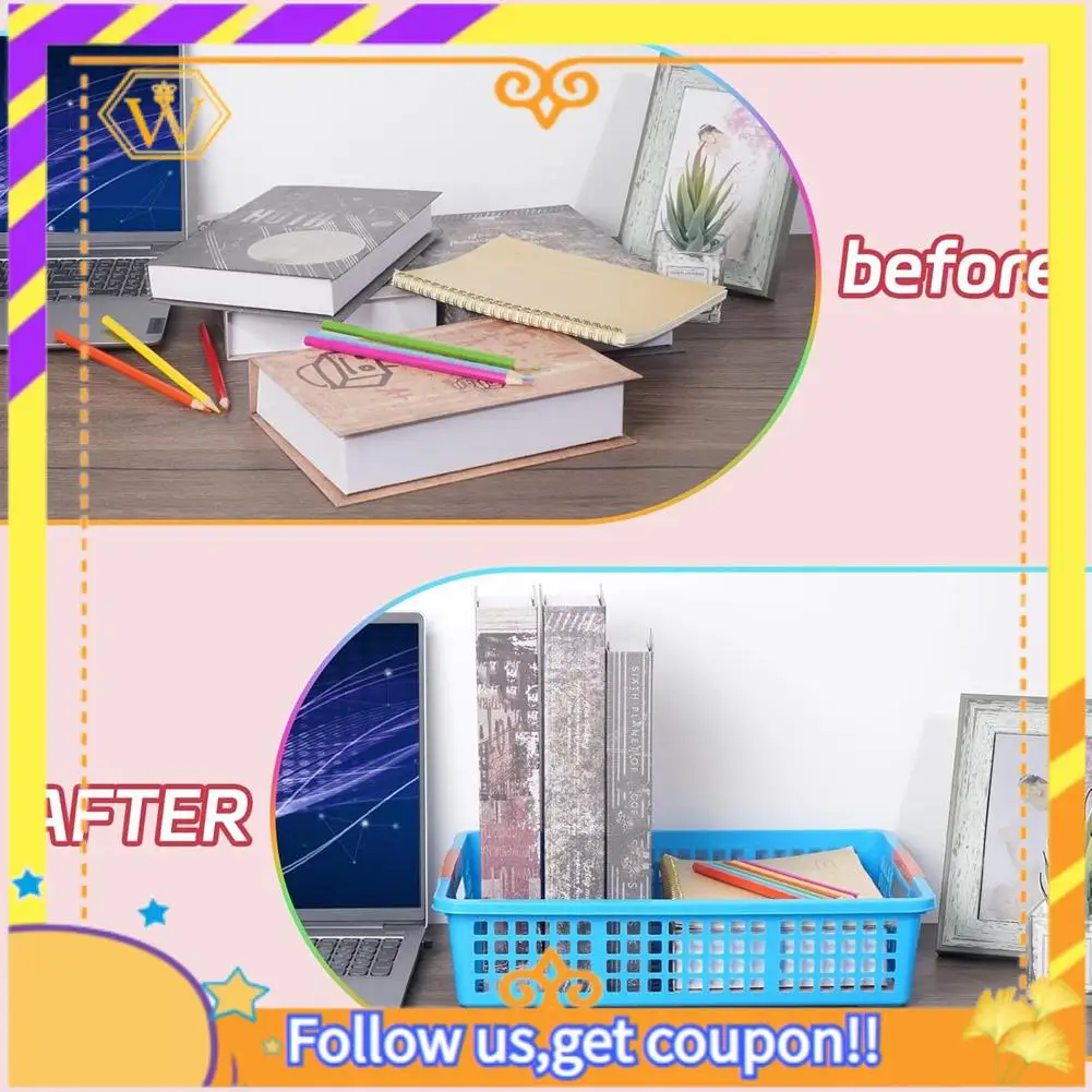 

Latest-Teacher Tray, Plastic Classroom Paper Organizer, Turn-In Tray Classroom, Classroom Paper Tray, Home Book Basket,6Pcs