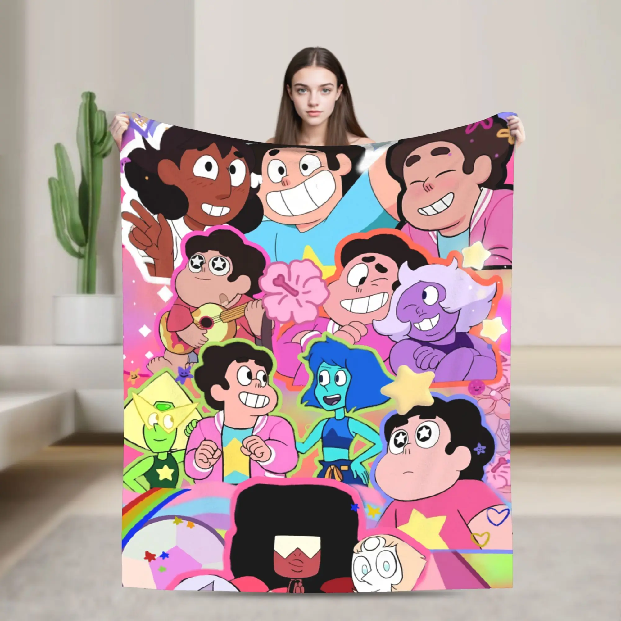 Steven Universe  Blankets Cartoon Anime  Fuzzy Throw Blanket Summer Air Conditioning Personalised Soft Warm Bedspreads,
