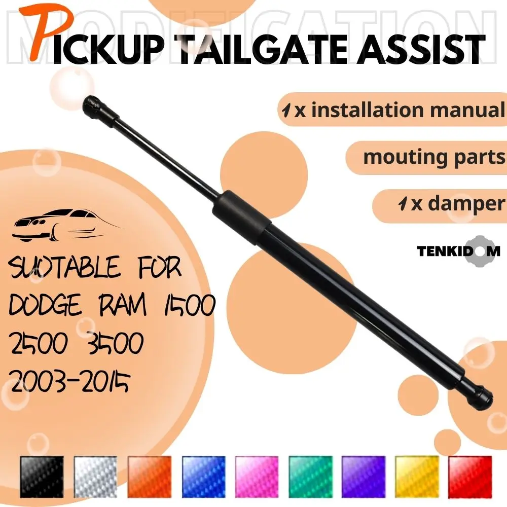 

1pc Pickup Tailgate Assists for Dodge Ram 1500 2002-2008 Shock Lift Supports Rear Gas Dampers Springs Kit No-Drill Bolt-on