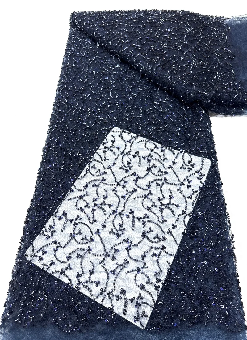 

African Lace Fabric Sequins Embroidery Beaded Nigerian Bridal 2026 High Quality Lace French Lace Fabric For Wedding Dress