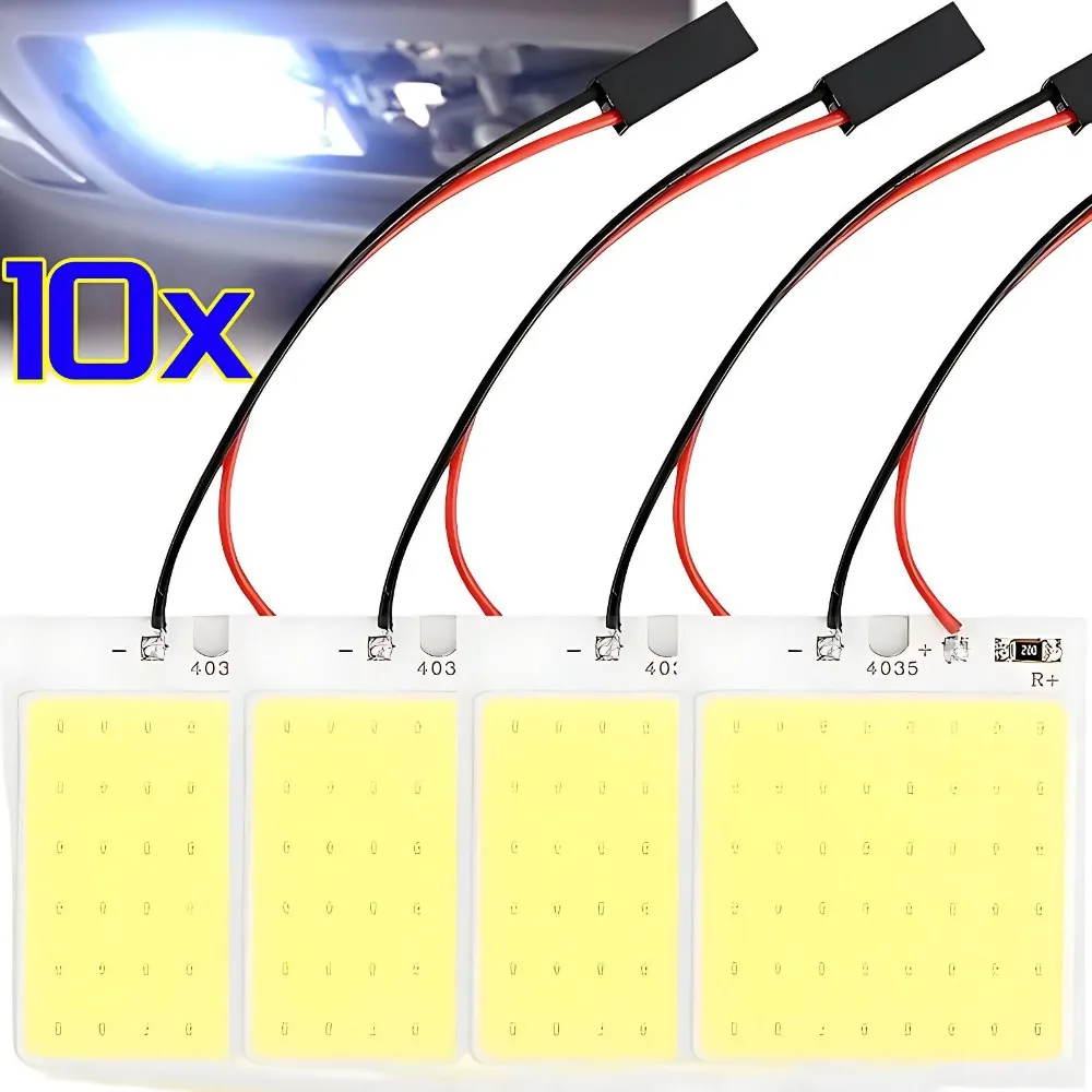 

10/1 PCS 48 SMD T10 4W 12V COB Car Interior Panel LED Lights White Lamp Bulb Car Dome Reading Trunk Lmaps Car Accessories