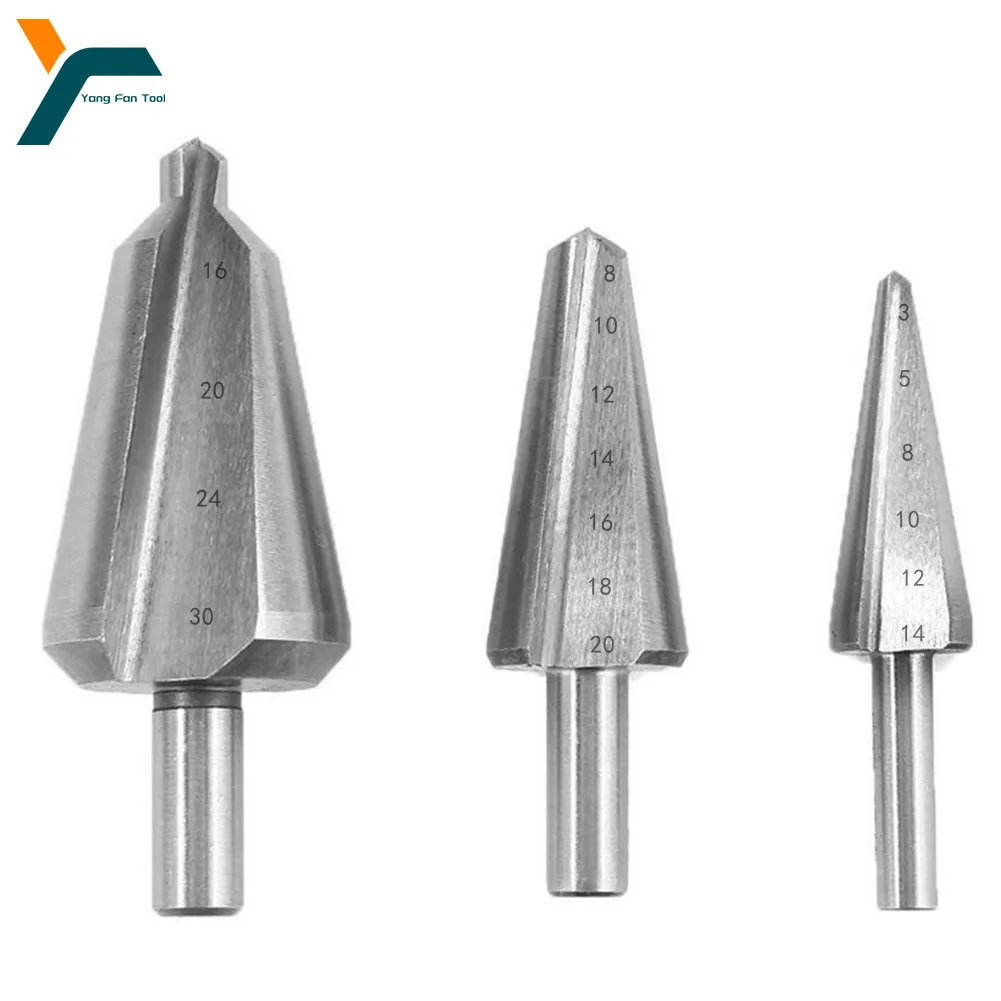 3Pcs Taper Drill Bits Umbrella Chamfer Drill HSS Drill 16-30 8-20 3-14mm Woodworking Metal Hole Cone Opener Drill Puncher Cutter