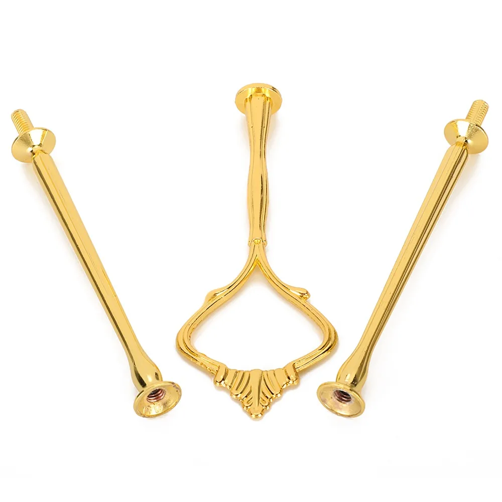 9pcs Cake Tools Stainless Steel Track Rack Multi Tier 3 Layers Tray Support Rack Small Crown Gold DIY Track Rack Cake Plate