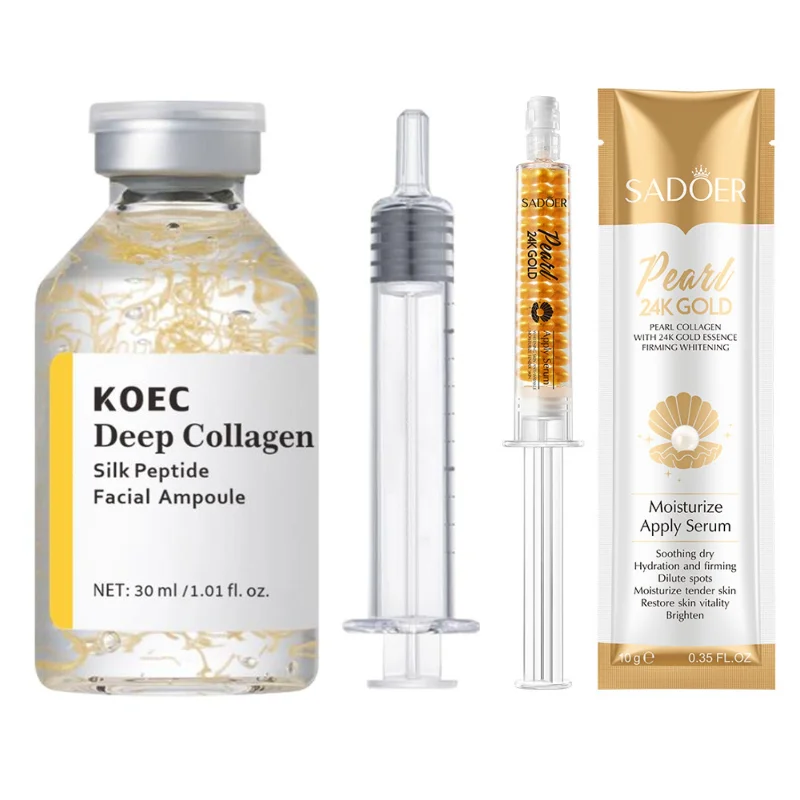 Suero de ampolla de péptido de colágeno, jeringa de esencia de seda de 30ml para cara, antienvejecimiento y hidratación, reducción de arrugas, cuidado de la piel rejuvenecedor