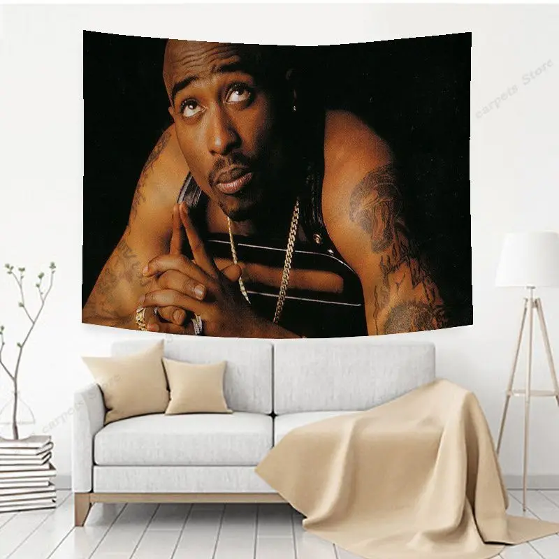 Tupac 2pac Printed Large Wall Tapestry For Living Room Home Dorm Decor INS Home Decor