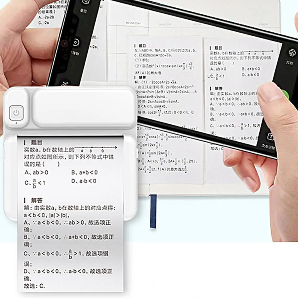 Pocket Printer Inkless Thermal Printing ABS Small Photo Printing Machine for Home