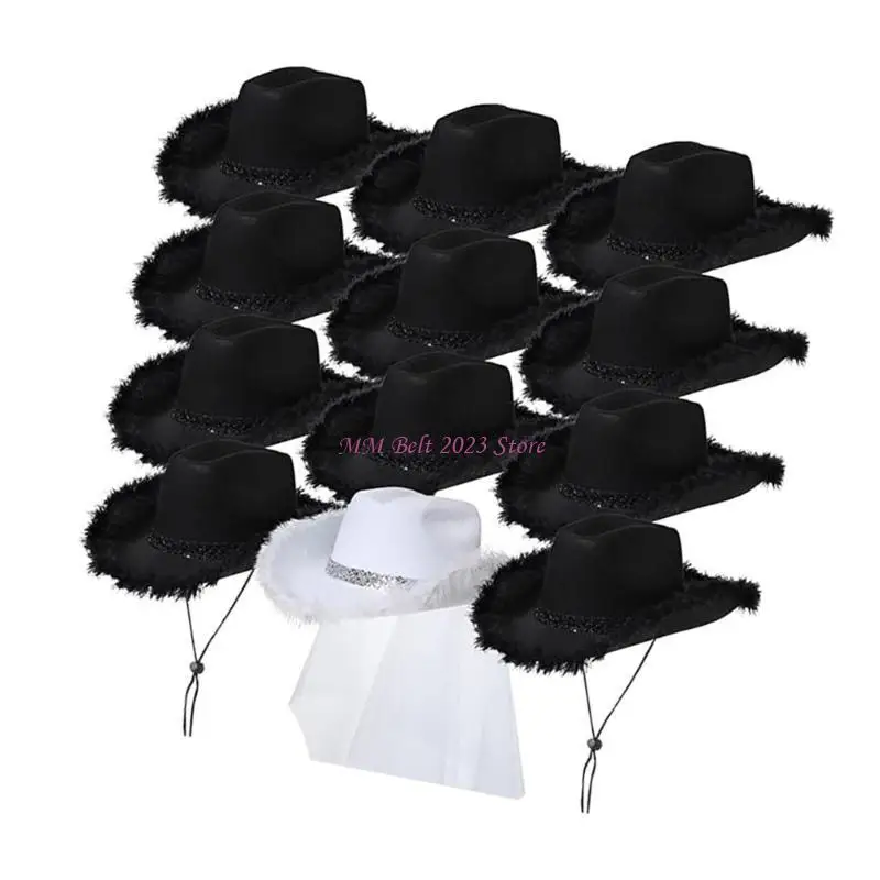 

49ME Bachelorettes Party Costume Hat Elegant Bride Hat Bridal Shower Formal Hat 12PCS