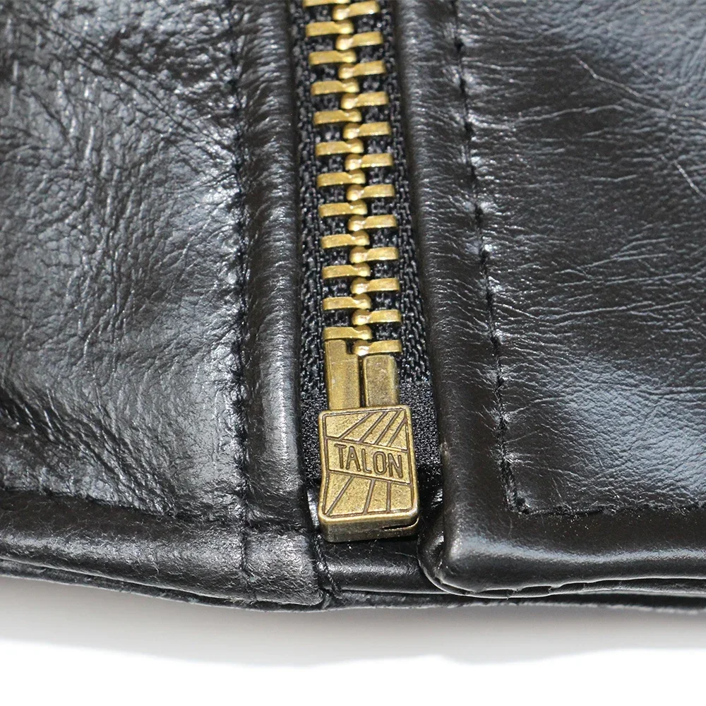 جاكيت دراجات نارية من الجلد الطبيعي للرجال ، جلد الحصان الطبيعي الثقيل ، معطف راكب الدراجة النارية ، الصدر ، النمط الكلاسيكي ، الشتاء ، M701 ، J24