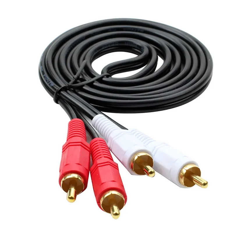 2RCA męski do 2RCA męski kabel audio-wideo kabel rozgałęźnik Audio RCA dla dźwięku DVD TV, pudełko głośniej 1.5M