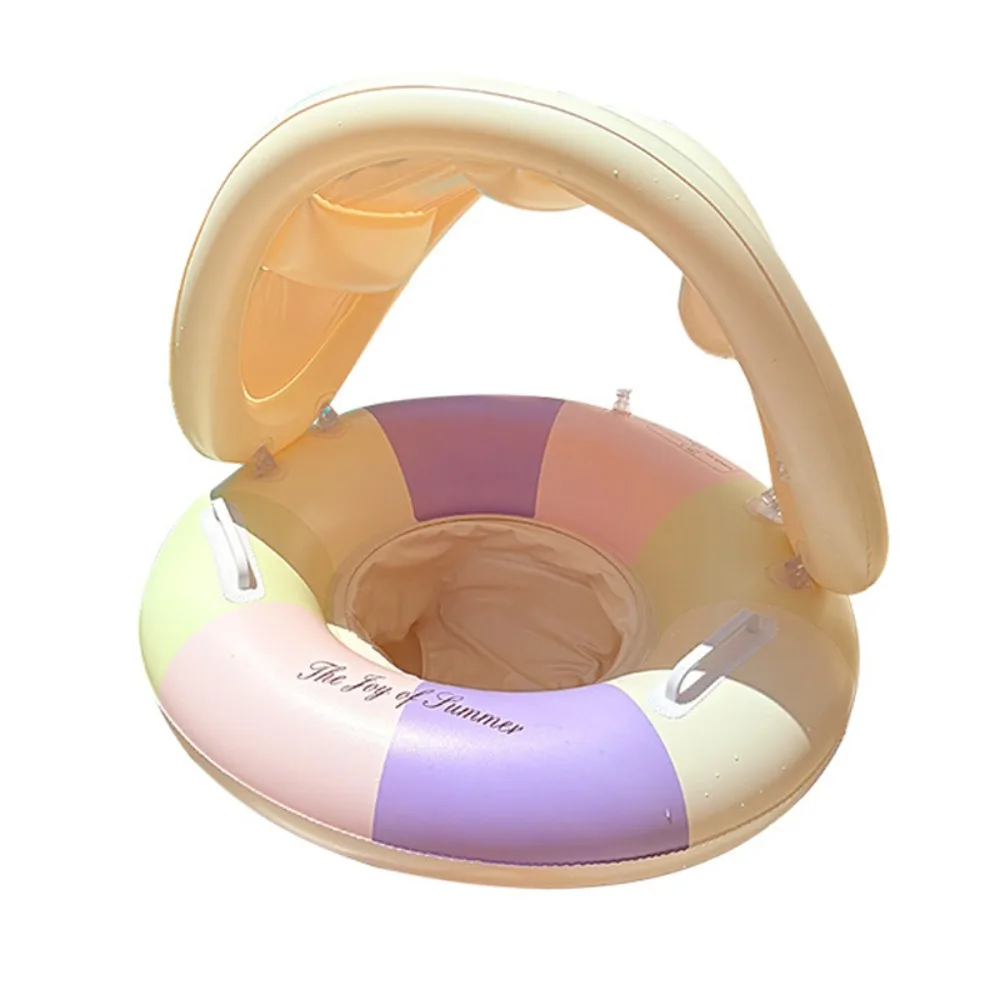 Mode PVC Schwimmen Ring Große Auftrieb Sonnenschutz Schwimmen Sitz Ring Mit Sonnenschirm Aufblasbare Float Schwimmen Kreis Strand