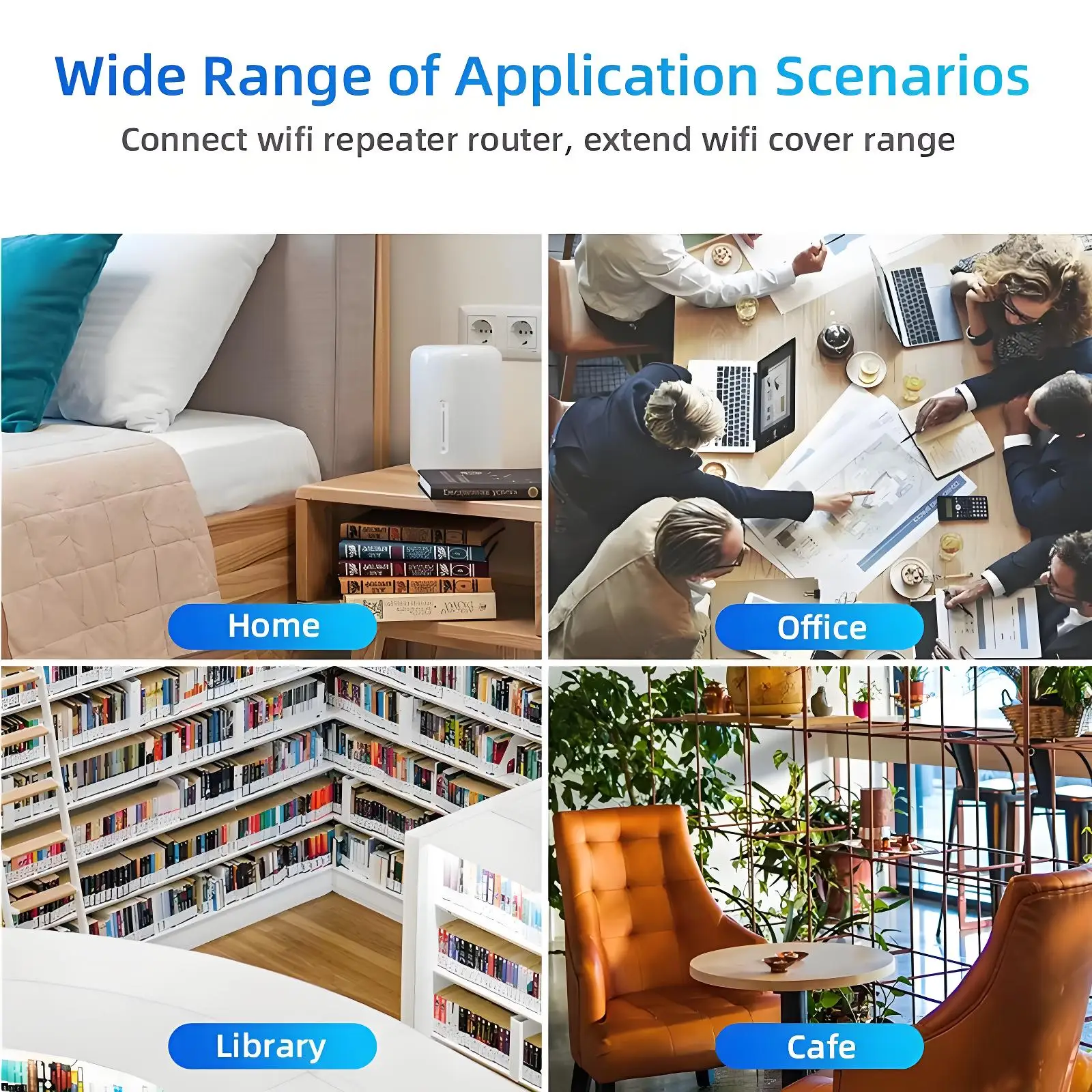 Repetidor extensor de señal WiFi de 1200M para el hogar, banda Dual, 5GHz/2,4 GHz, potente amplificador de Internet inalámbrico con puerto Ethernet