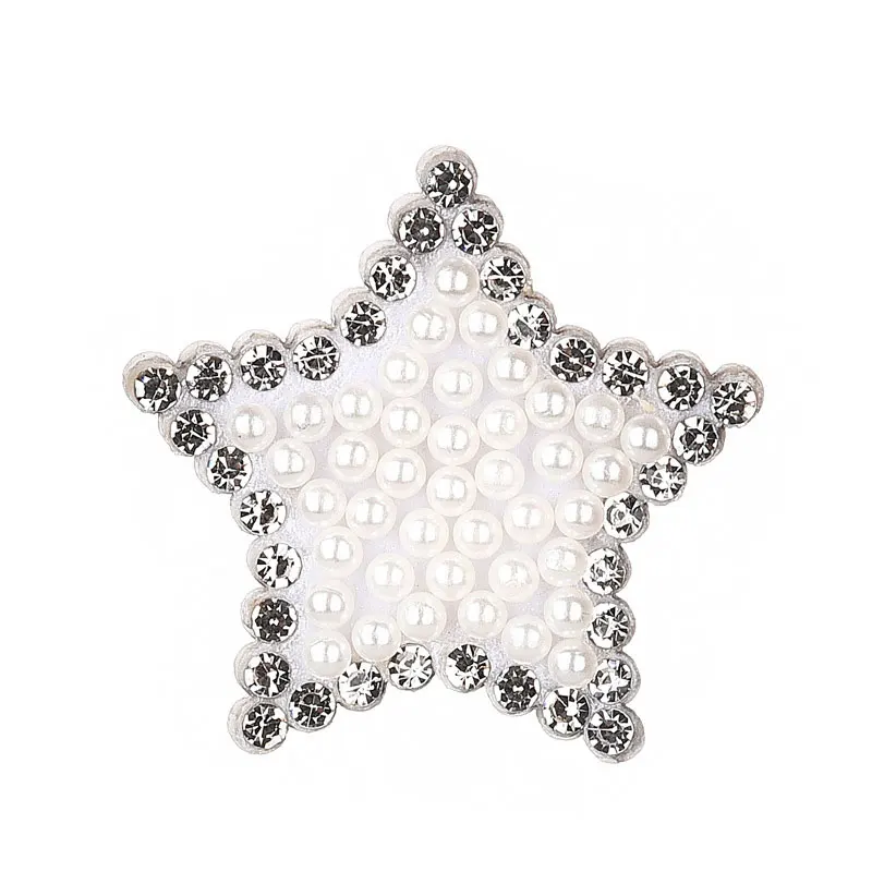 10 Stück Hot Diamond Pearl Wasserherz-Stern-Applikationen für Kleidung, Hüte, Taschen, Schuhe, Haarspangen und Accessoires – Detail 3