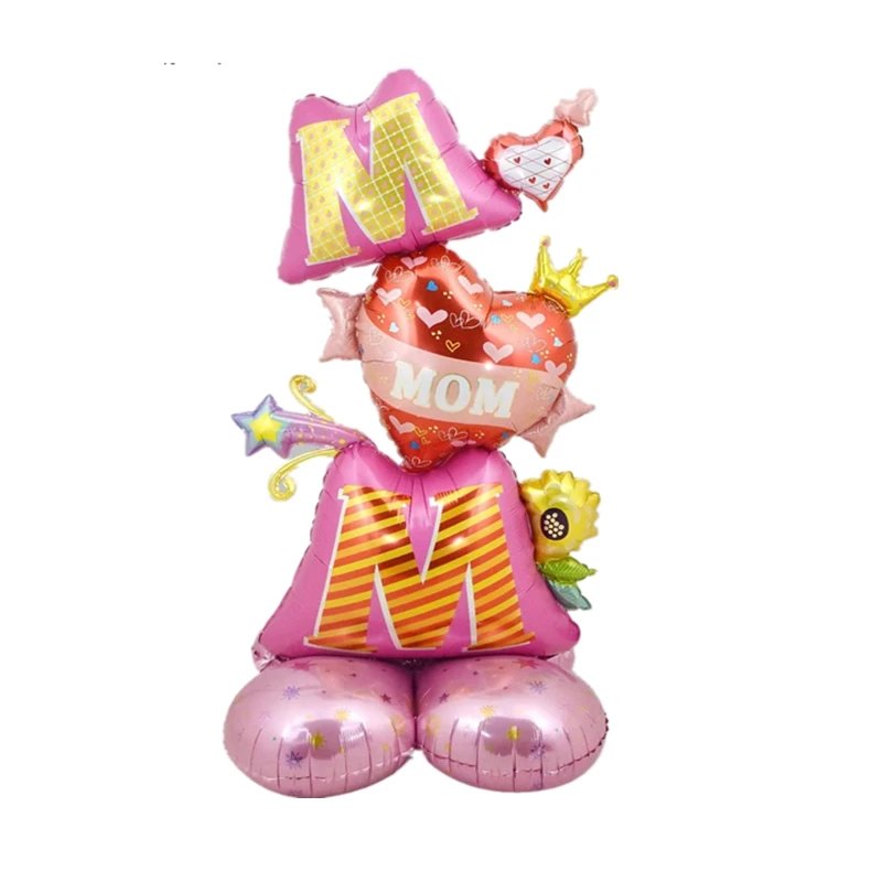 1PC Large Standing Base for Mother\'s Day MOM Aluminum Film Balloon Happy Mother\'s Day Decorative Decoration