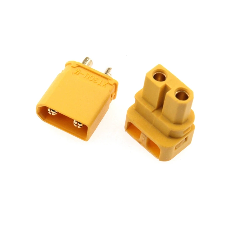 

XT30ULW-F Plug 90 Degree Soldered Lithium Battery Interface XT30U Aircraft Model Male/Female Connectors Copper Plated With Gold