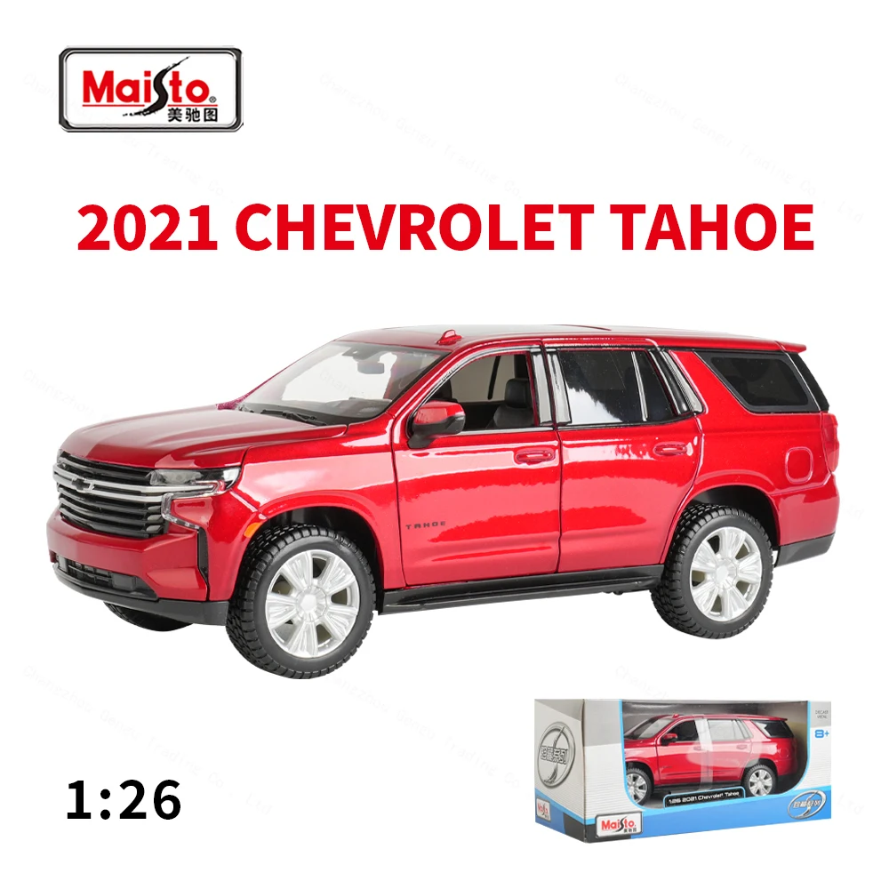 Maisto 1:26 2021 Chevrolet Tahoe SUV Carro Estático Die Cast Veículos Modelo Colecionável Carro Brinquedos