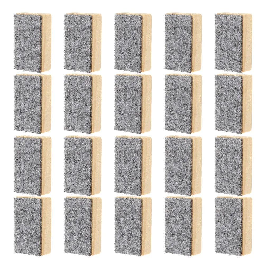 24Pcs Compact Felt Wood Chalkboard Eraser Ergonomic Dust Reducing Small Blackboard Cleaner for School Classroom Supplies