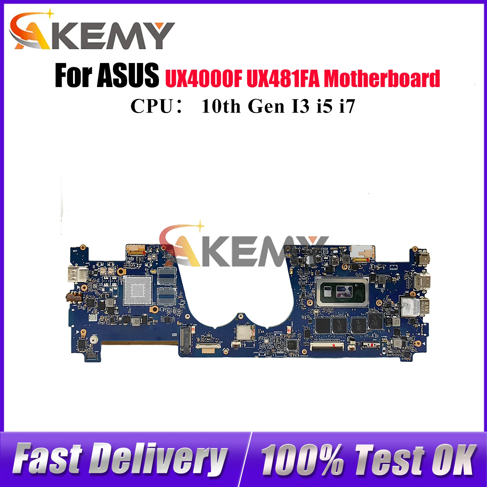 

UX481FA Материнская плата для ноутбука ASUS ZenBook Duo UX4000F UX481FL UX481F Материнская плата 10-го поколения I3 i5 i7 tests ОК быстрая доставка stk