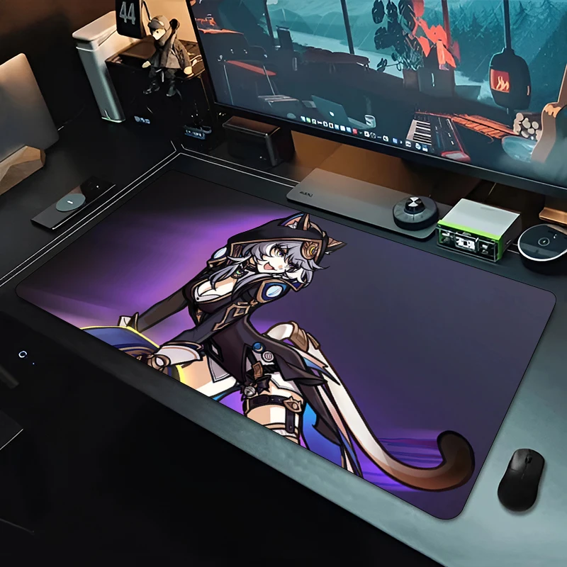 Honkai ستار السكك الحديدية تشفير ماوس الوسادة كبيرة الرياضة الإلكترونية لعبة لاعب ماوس الوسادة لوحة مفاتيح الكمبيوتر المحمول وسادة سجادة ضد الإنزلاق كوستر PC السجاد ماوس الوسادة