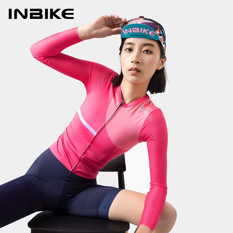 

INBIKE новый женский велосипедный трикотаж с длинными рукавами, дышащая велосипедная рубашка для шоссейной езды на горном велосипеде, спортивная одежда, велосипедный трикотаж