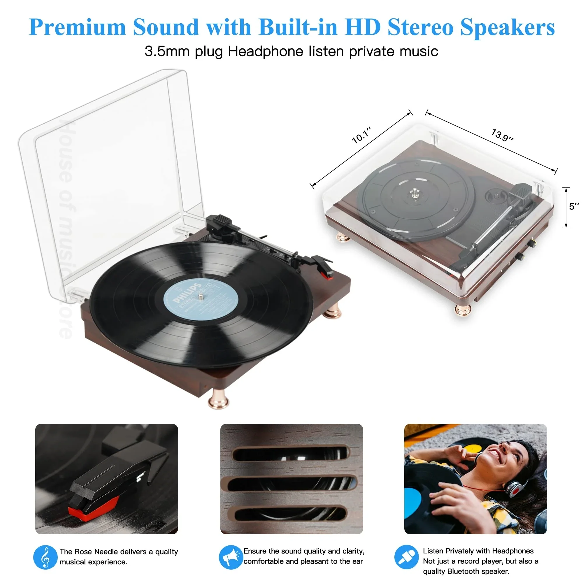 Музыкальный проигрыватель виниловых пластинок, виниловый профессиональный проигрыватель проигрывателей в стиле ретро, фонограф, стереодинамик, виниловый проигрыватель проигрывателей LP-плееров