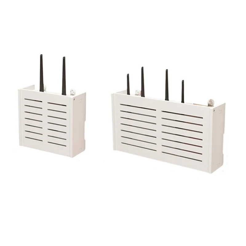 Wall-Mounted Wifi Router Storage Box - Elegant Cable Organizer For Home Decor