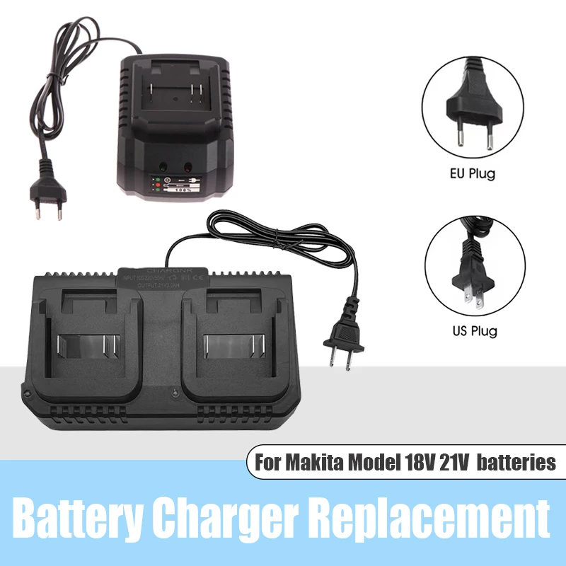

1/2-Slot Lithium-Ion Battery Charger Adapter Replacement For Makita 18V 21V Li-ion BL1415 BL1420 BL1815 BL1830 BL1840 BL1860