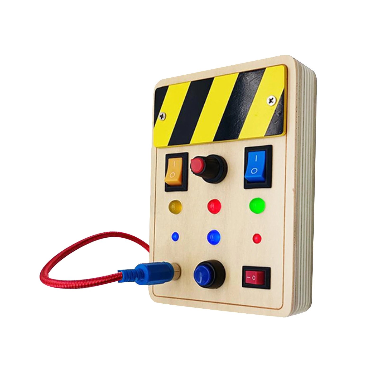 מונטסורי צעצוע אור מתג התפתחותית צעצוע Toggle מתג עץ מונטסורי פעוט עסוק לוח לילדים מקורה לשחק משחק