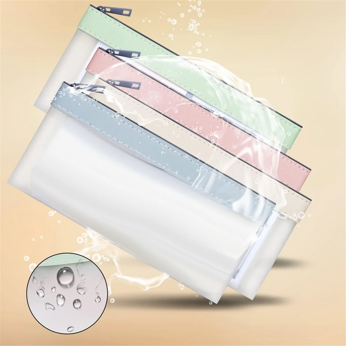 4 Pieces Money Bags with Zipper, Cash Envelopes,Money Pouch, Clear Bank Deposit Bags, Bank Bag, Cash Bag-Holiday Fun