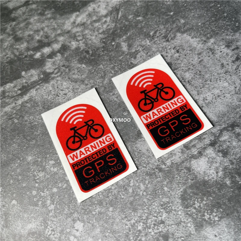 2Pcs GPS Tracking Warning Stickers Waterproof Vinyl Decals 5.3x3cm For Car Motorcycle Bike Body Anti-Theft Reminder Decor
