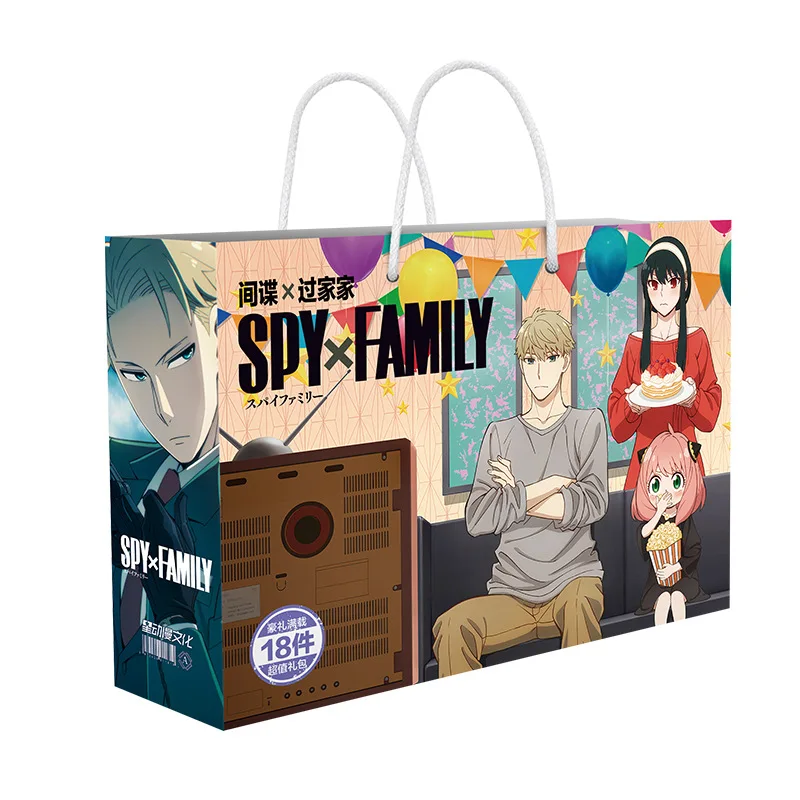 Spy x Family Anime Lucky Gift Bag Collection Toys With Kawaii Anya Yor Postcard Poster Badge Stickers Bookmark Anime Lovers Gift