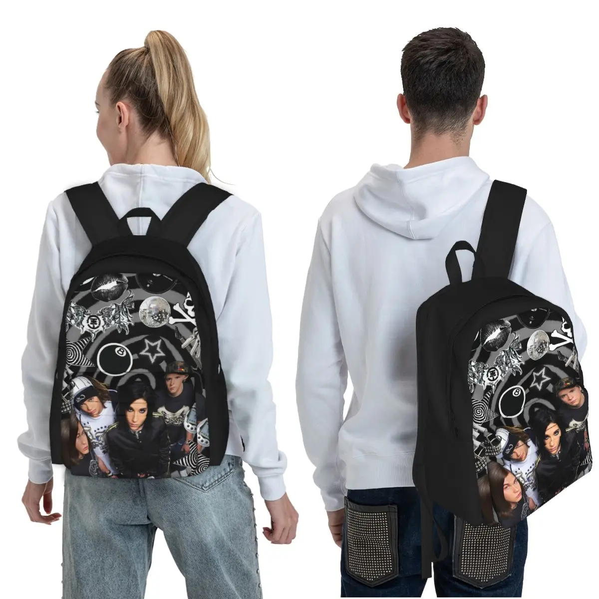 Tokio Hotel Emblem Student Backpack School Bag Hiking Travel Daypack for Men Women Fashion Bookbag Shoulder Bags